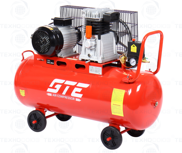 GTE-MR100A300A Компрессор поршневой ременной 380В 300л/мин. ресивер-100л одноступенчатый